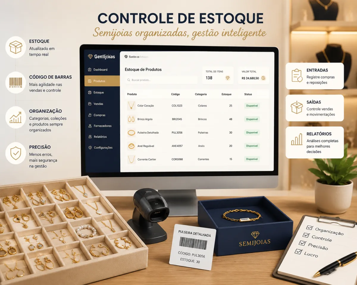 Sistema para Loja de Semijoias: Guia Completo para Controlar Estoque, Vendas e Financeiro