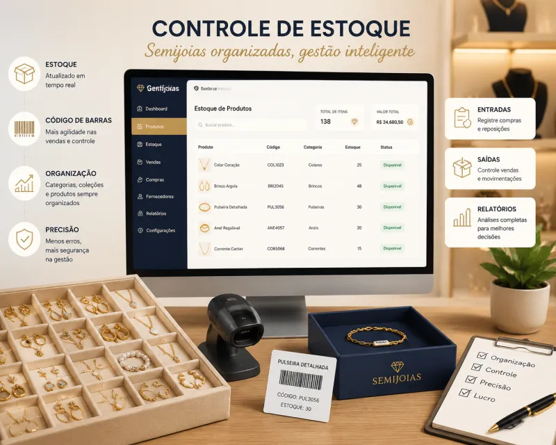 Sistema para Loja de Semijoias: Guia Completo para Controlar Estoque, Vendas e Financeiro