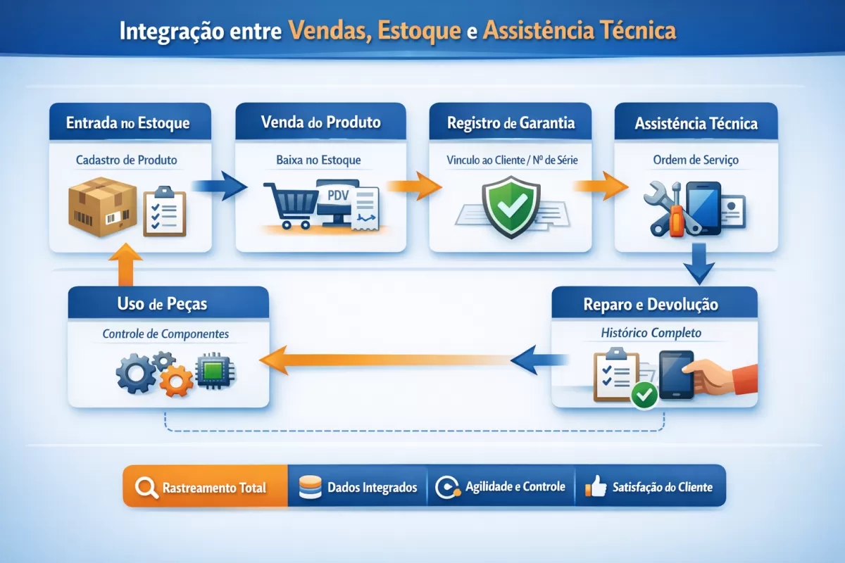 Sistema para loja de eletrônicos: como integrar vendas, estoque e assistência técnica em um só lugar