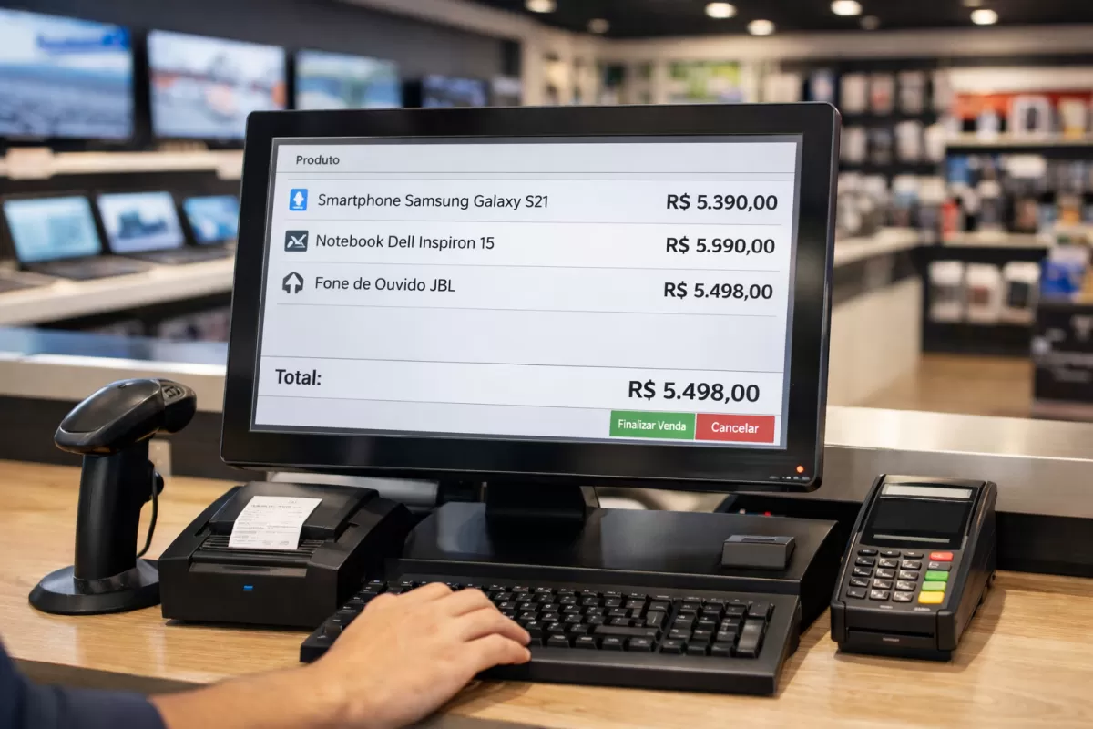 Sistema para Loja de Eletrônicos Completo: PDV, Estoque e Financeiro