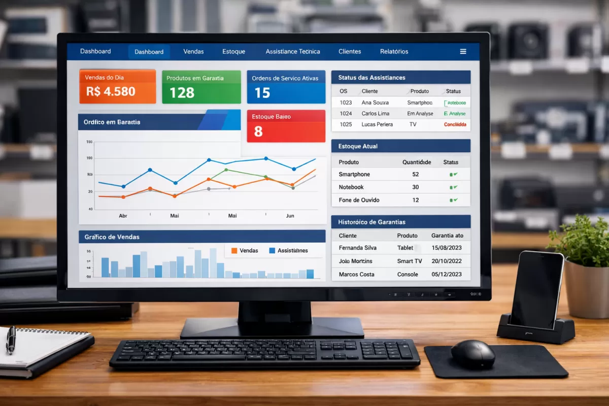 Sistema para Loja de Eletrônicos: Como Controlar Garantias e Assistências Técnicas de Forma Automática