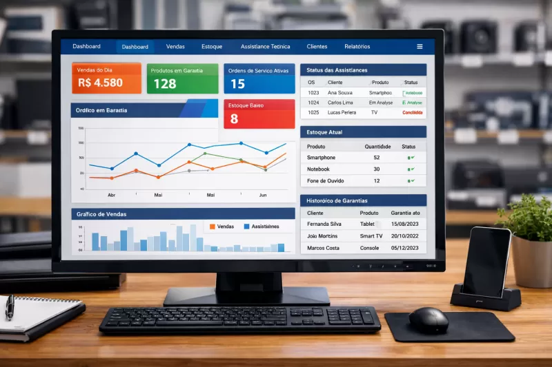 Sistema para Loja de Eletrônicos: Como Controlar Garantias e Assistências Técnicas de Forma Automática