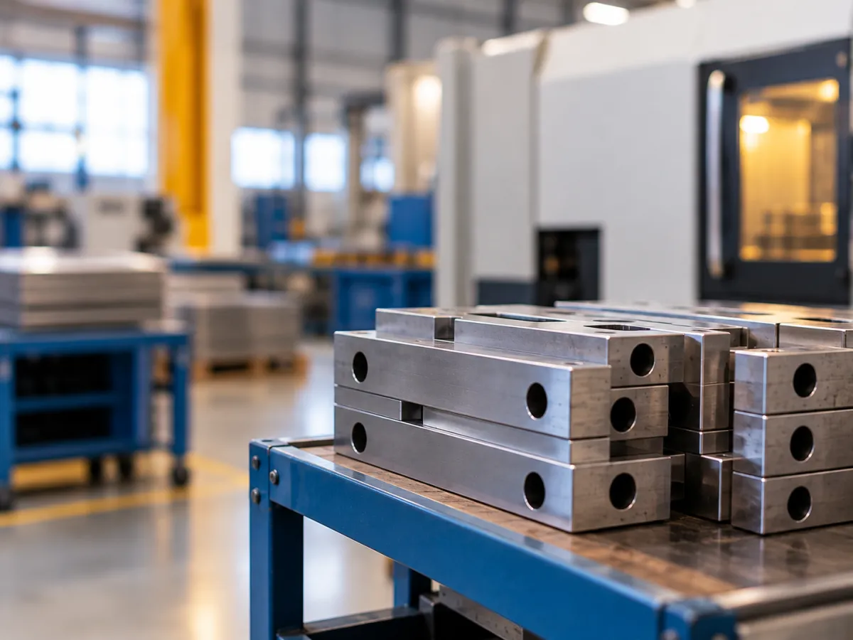 Blocos Metálicos em Oficina Industrial