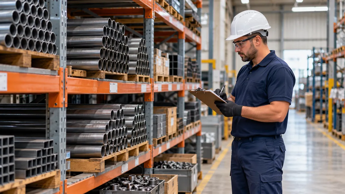 Conferência de materiais antes da fabricação