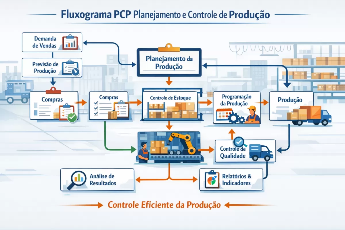 Como criar um Fluxograma PCP Planejamento e Controle de Produção passo a passo
