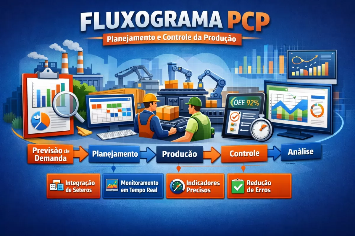 Fluxograma PCP Planejamento e Controle de Produção: passo a passo completo