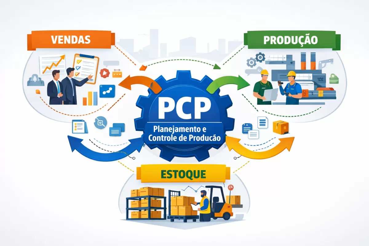 Fluxograma PCP Planejamento e Controle de Produção como base para integração entre vendas, produção e estoque