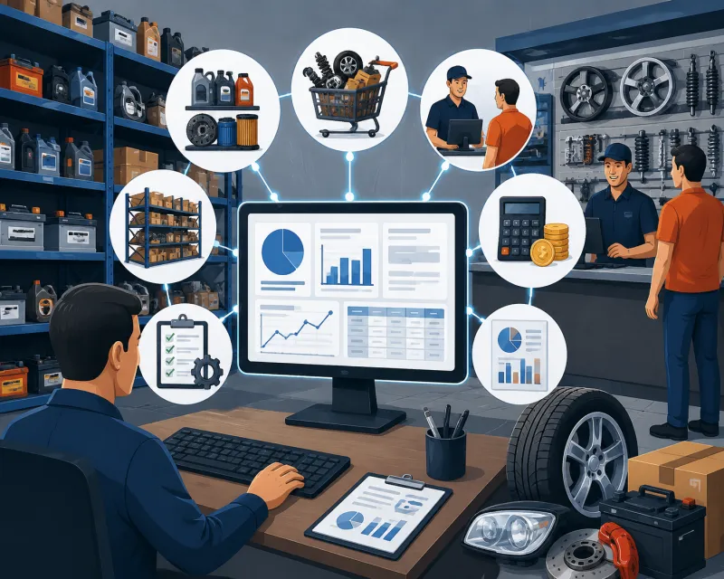 ERP para Auto Peças: Como Controlar Estoque, Vendas e Financeiro em Um Só Sistema