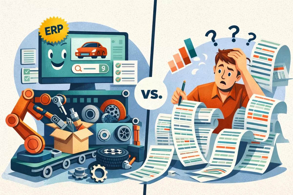 ERP para Autopeças vs planilhas: qual é mais eficiente para sua empresa?