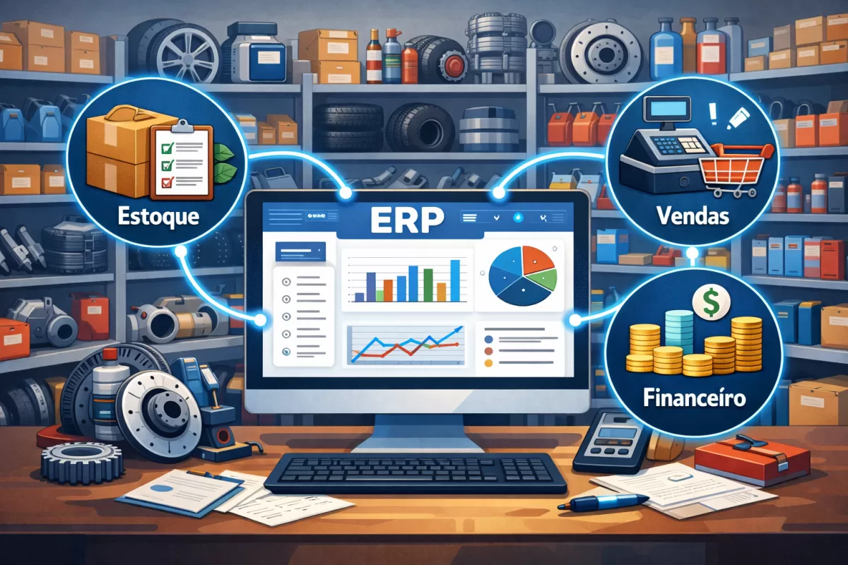 ERP para auto peças: como a gestão integrada transforma estoque, vendas e resultados