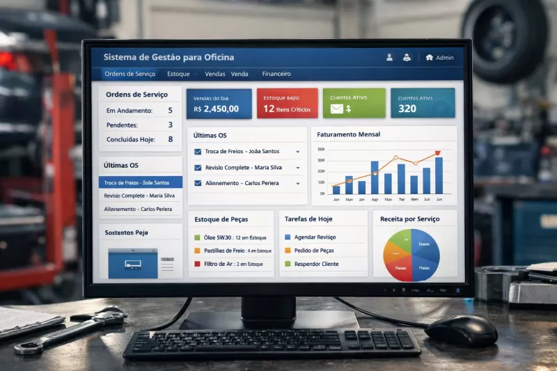 Como escolher o melhor sistema para oficina mecânica e auto peças em 2026