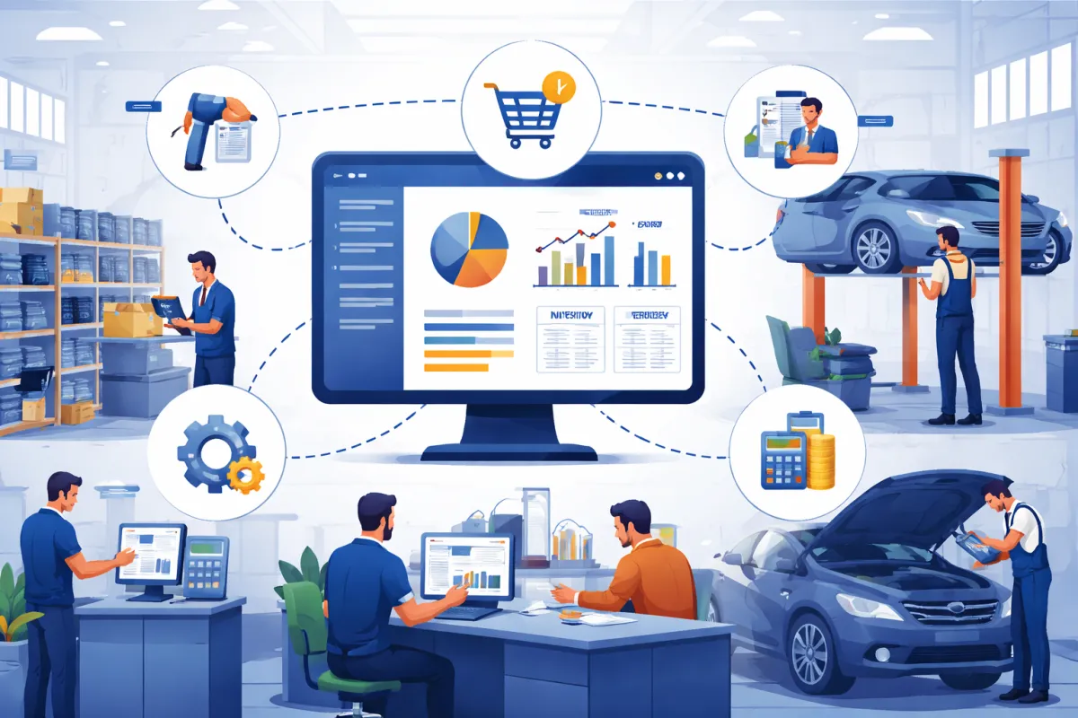 ERP Para Auto Peças Integrado Com Oficina: Como Otimizar Seu Autocenter