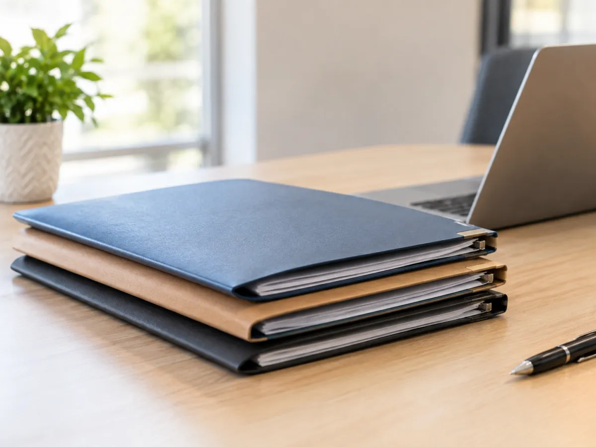 Mesa de Trabalho Minimalista com Documentos