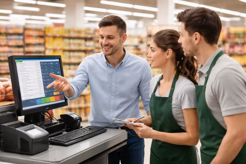 Sistema para Caixa de Mercado com Suporte Rápido e Treinamento