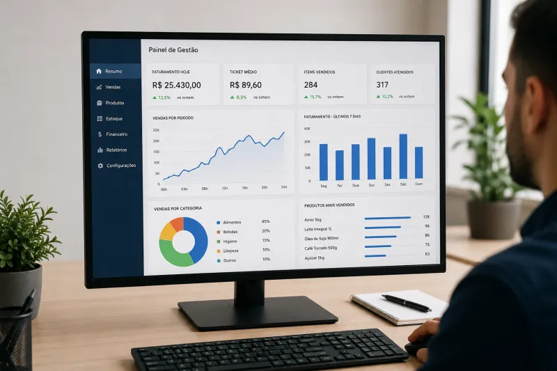 PDV de Mercado Completo para Pequenos e Grandes Negócios