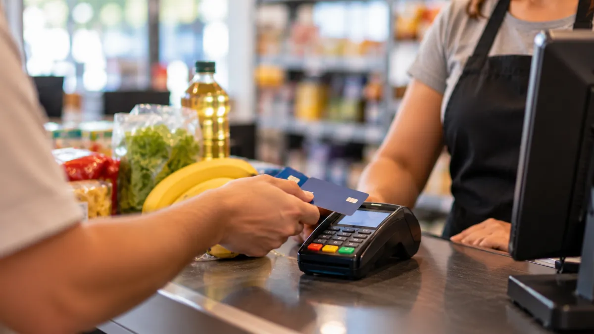 Pagamento no Caixa do Supermercado