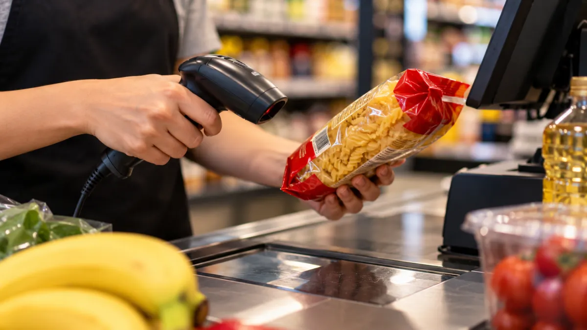 Registro de produtos no caixa