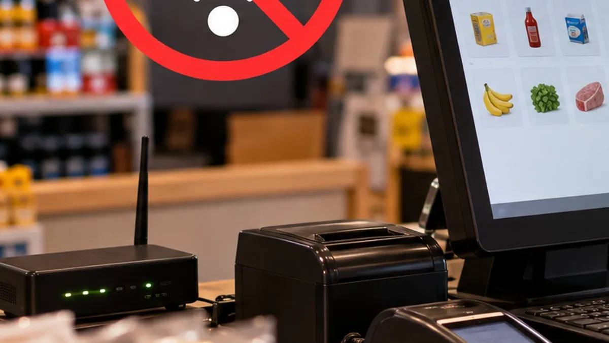 Roteador de internet próximo aos equipamentos de um sistema PDV.
