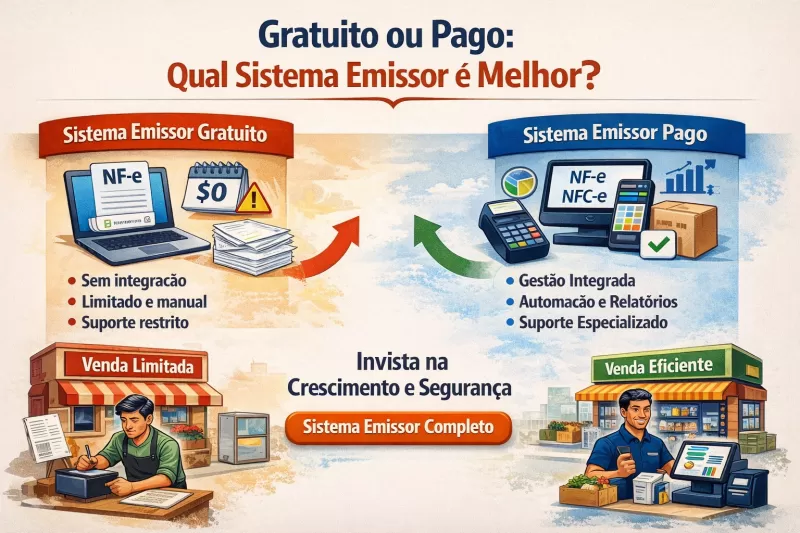 Sistema emissor gratuito ou pago: qual vale mais a pena para o seu negócio? - ConveniênciaPro