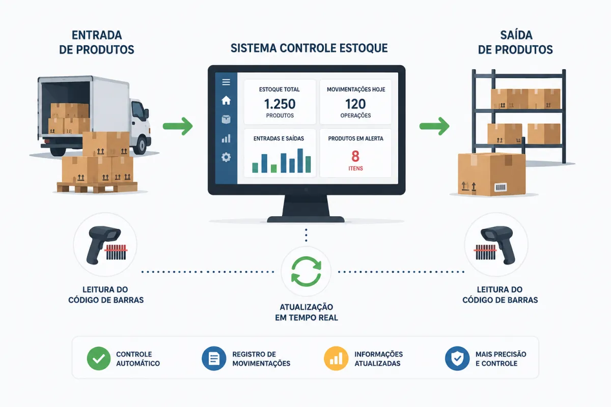 Ilustração do artigo: O Segredo das Empresas Organizadas Está no Sistema Controle Estoque