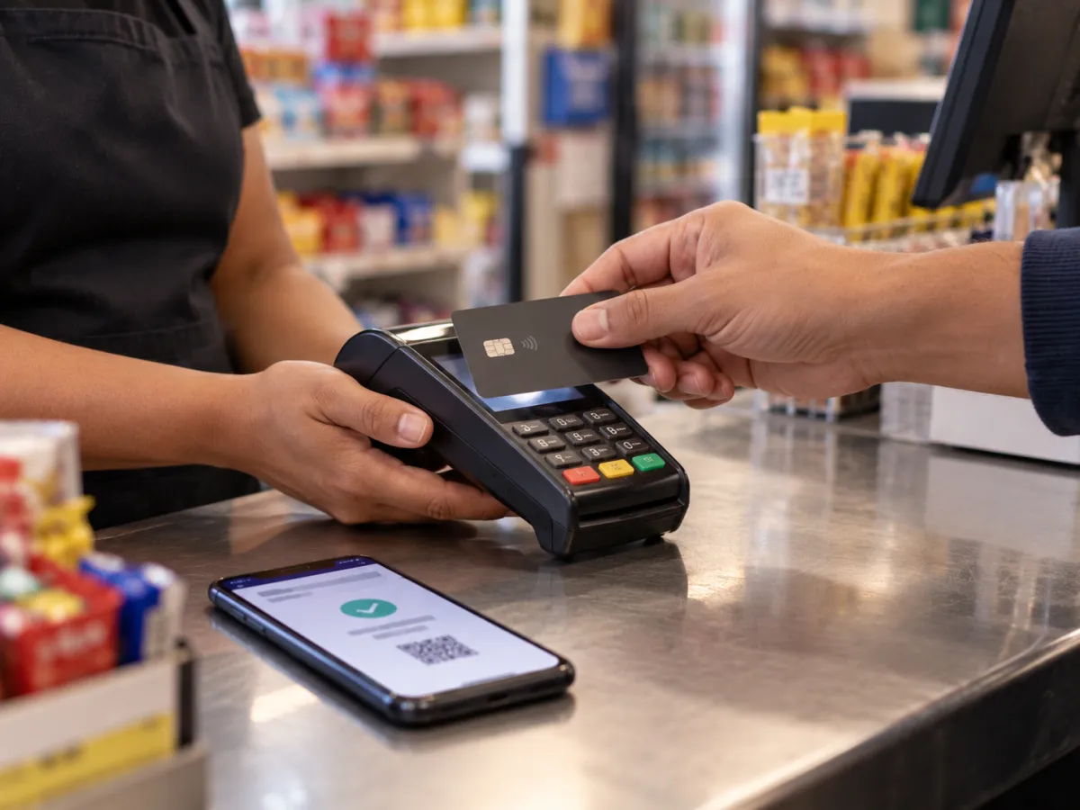 Pagamento com cartão e celular