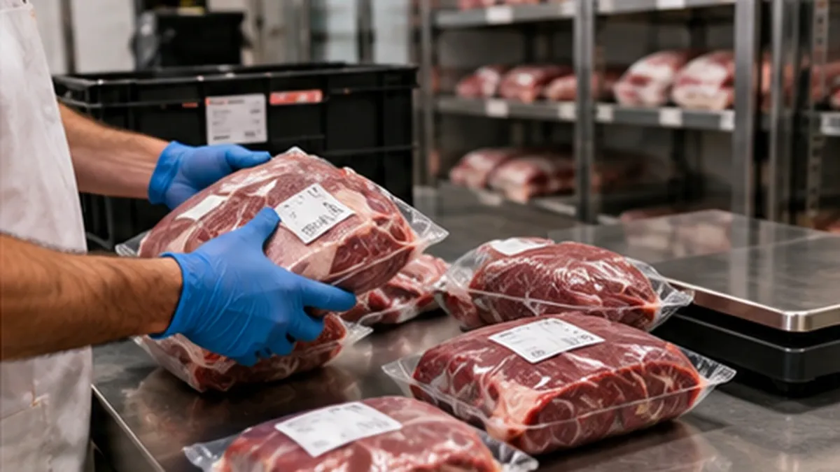 Conferência no recebimento de carnes