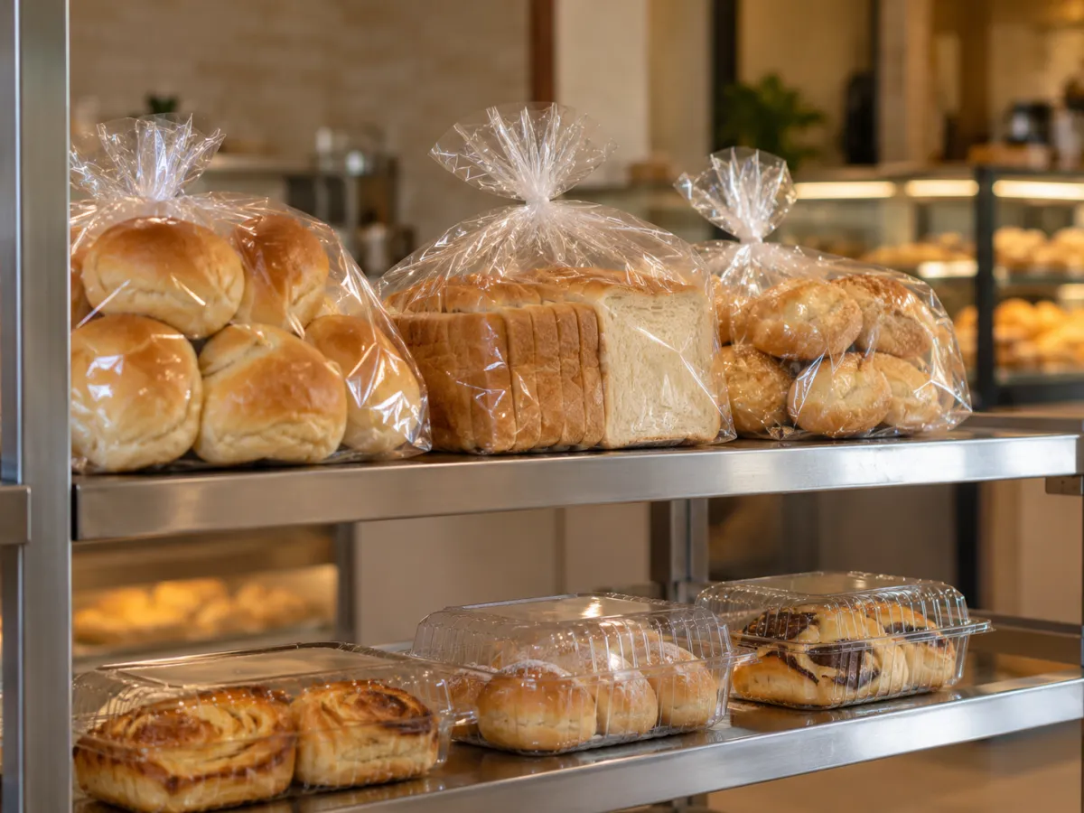 Prateleira de pães e doces artesanais