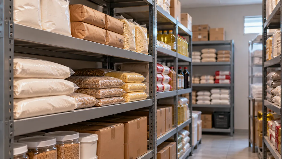 Despensa Organizada de Ingredientes de Panificação