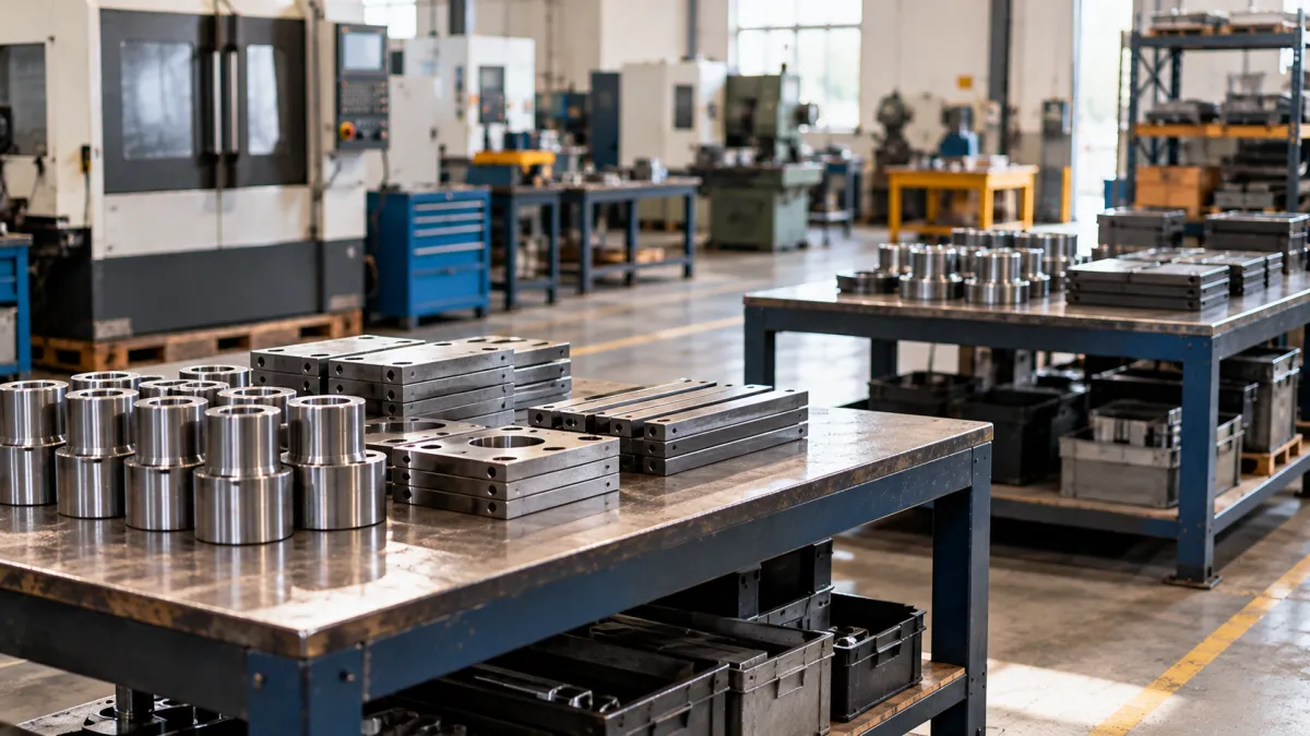 Oficina Industrial com Peças Metálicas