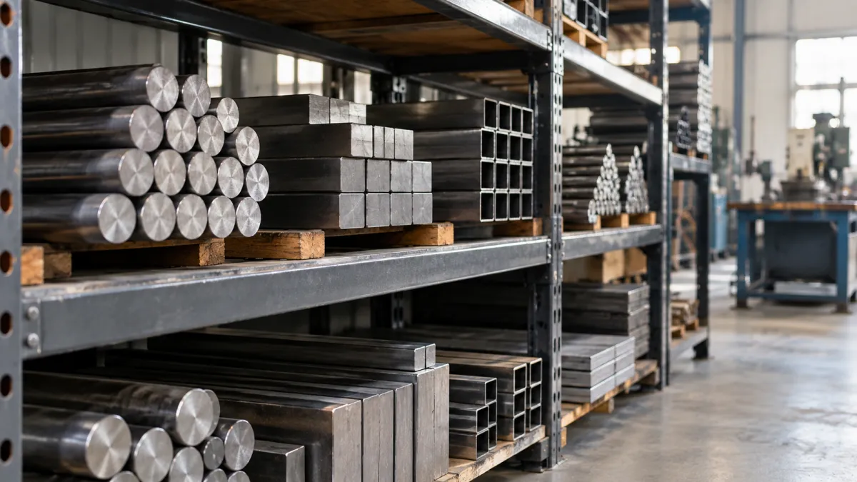 Estoque Metálico em Prateleiras Industriais