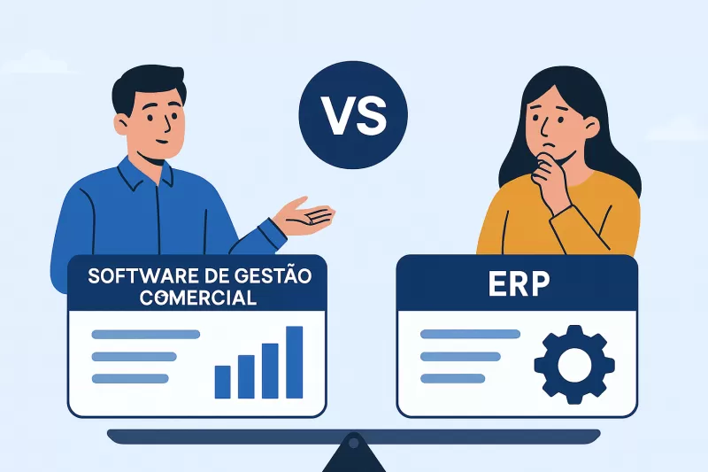 Diferença entre software de gestão comercial e ERP: qual escolher?