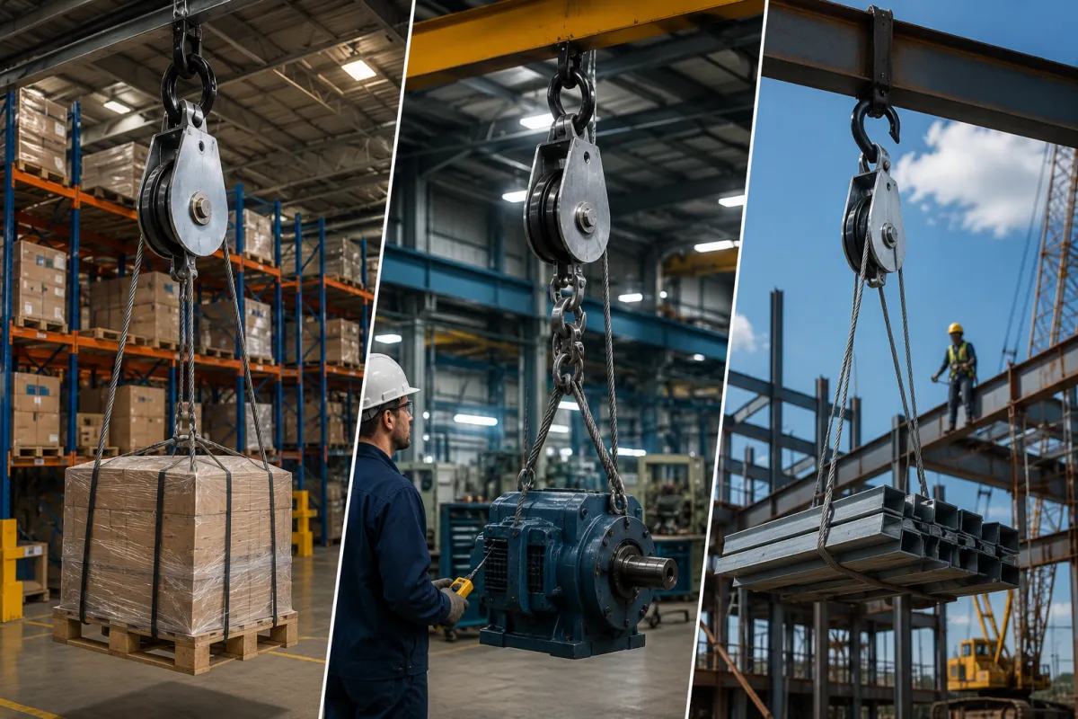 Roldana com Gancho Vantagens Para Movimentação Industrial
