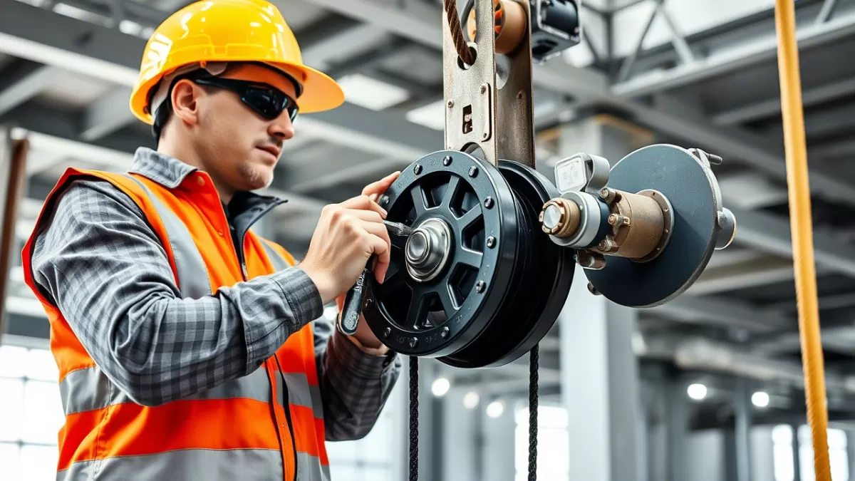Equipamentos complementares ao uso da roldana para construção civil