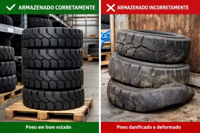 Como armazenar pneu de empilhadeira corretamente
