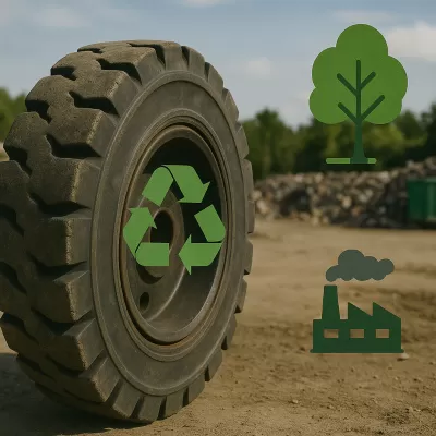 Benefícios Ambientais do Pneu Maciço de Empilhadeira Reciclável