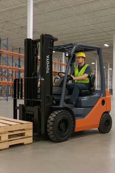 Pneus para empilhadeira Toyota em operações externas x internas