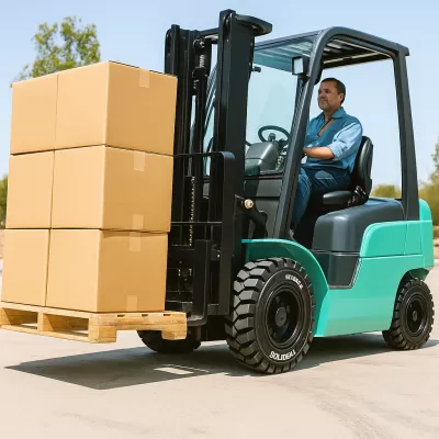 Vantagens do uso de pneu Solideal em operações de movimentação de carga pesada