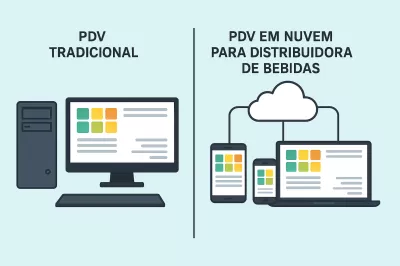 Comparativo: sistema PDV tradicional vs sistema PDV para distribuidora de bebidas em nuvem