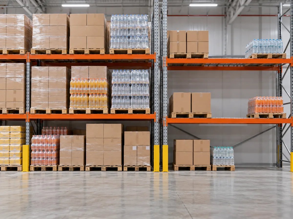 Prateleiras com diferentes quantidades de mercadorias