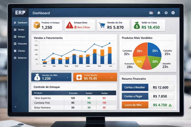 ERP para loja: como controlar estoque e vendas em um único sistema