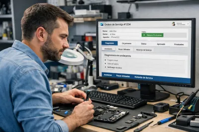 Como escolher um programa para ordem de serviço para assistência técnica com base no tipo de serviço (celular, informática, eletrodomésticos)