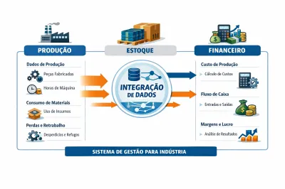 Sistema de gestão para indústria: como integrar chão de fábrica e financeiro em tempo real (sem ERP gigante)
