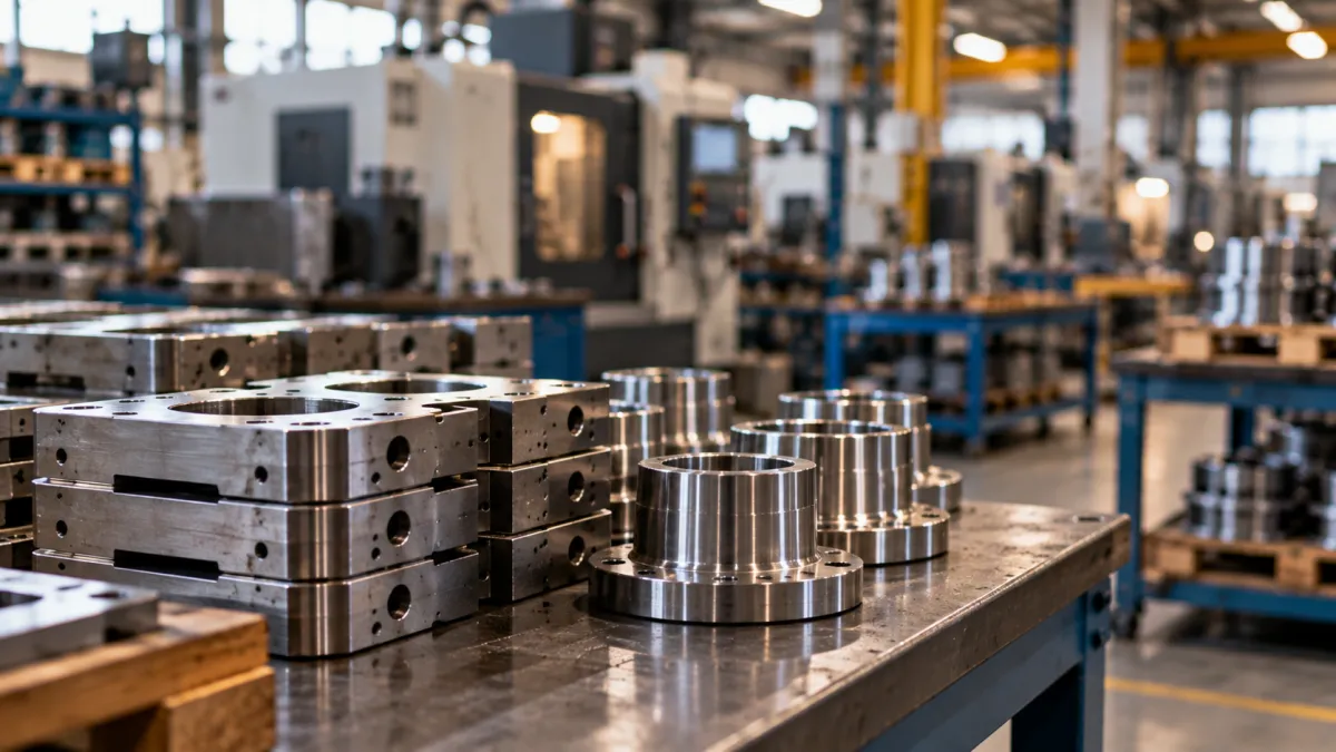 Componentes Usinados em Oficina Industrial