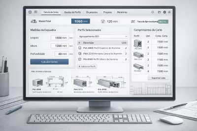 Sistema Serralheria Cálculo de Cortes de Esquadrias Orçamentos Completo