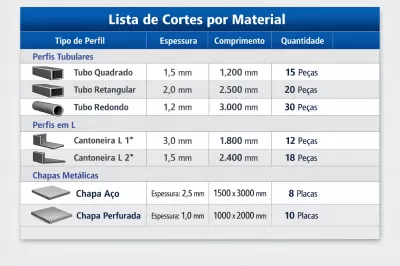Sistema Serralheria Cálculo de Cortes de Esquadrias Orçamentos Rápidos e Precisos
