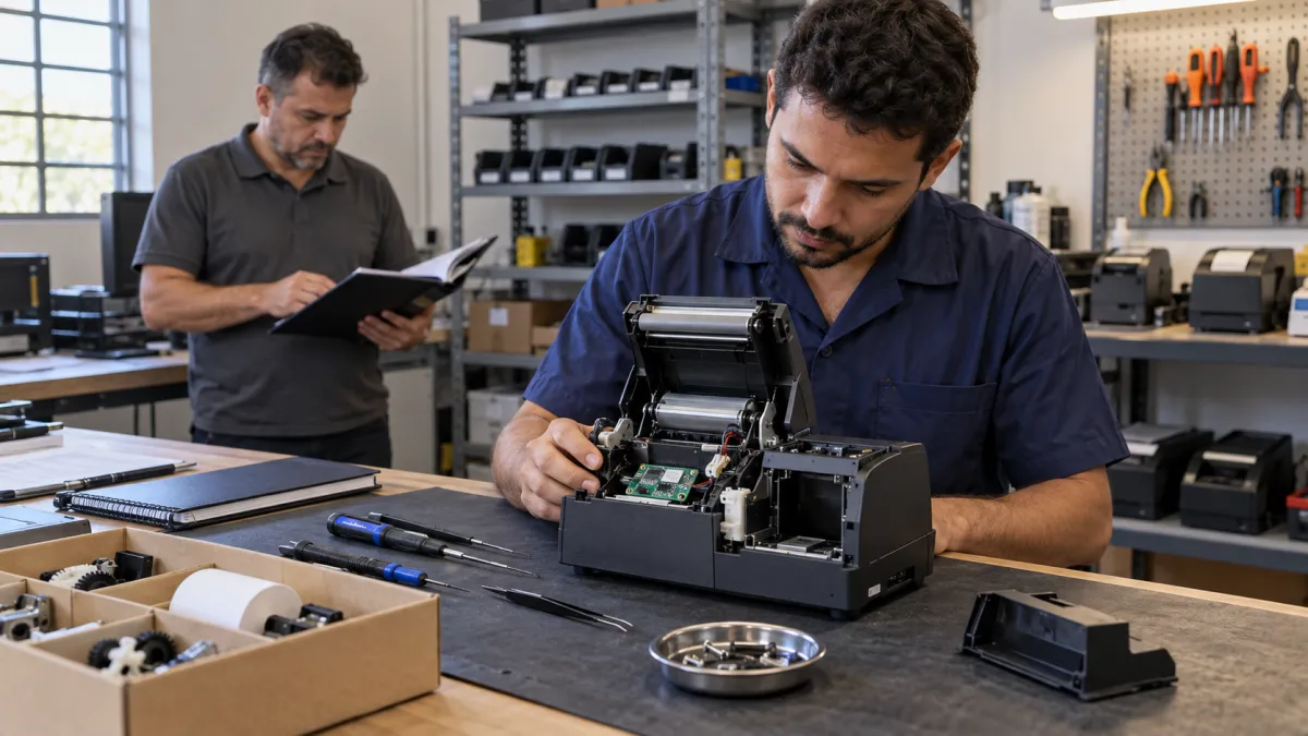 Interior de uma empresa brasileira de assistência técnica