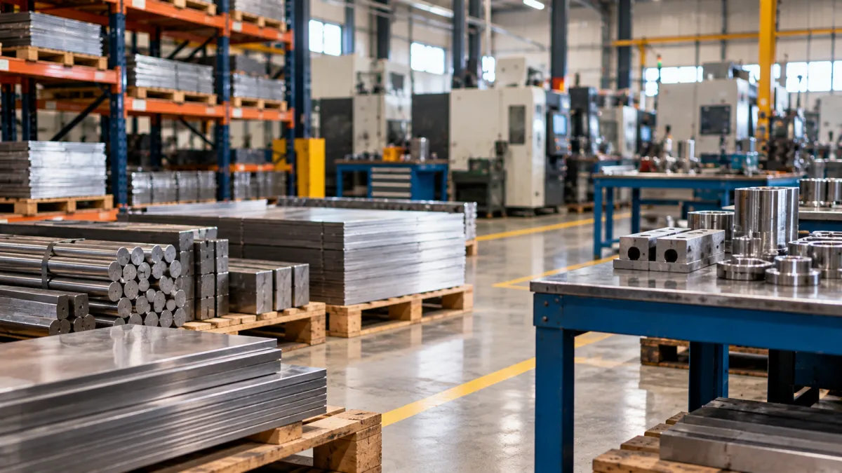 Oficina Industrial com Metais e Máquinas