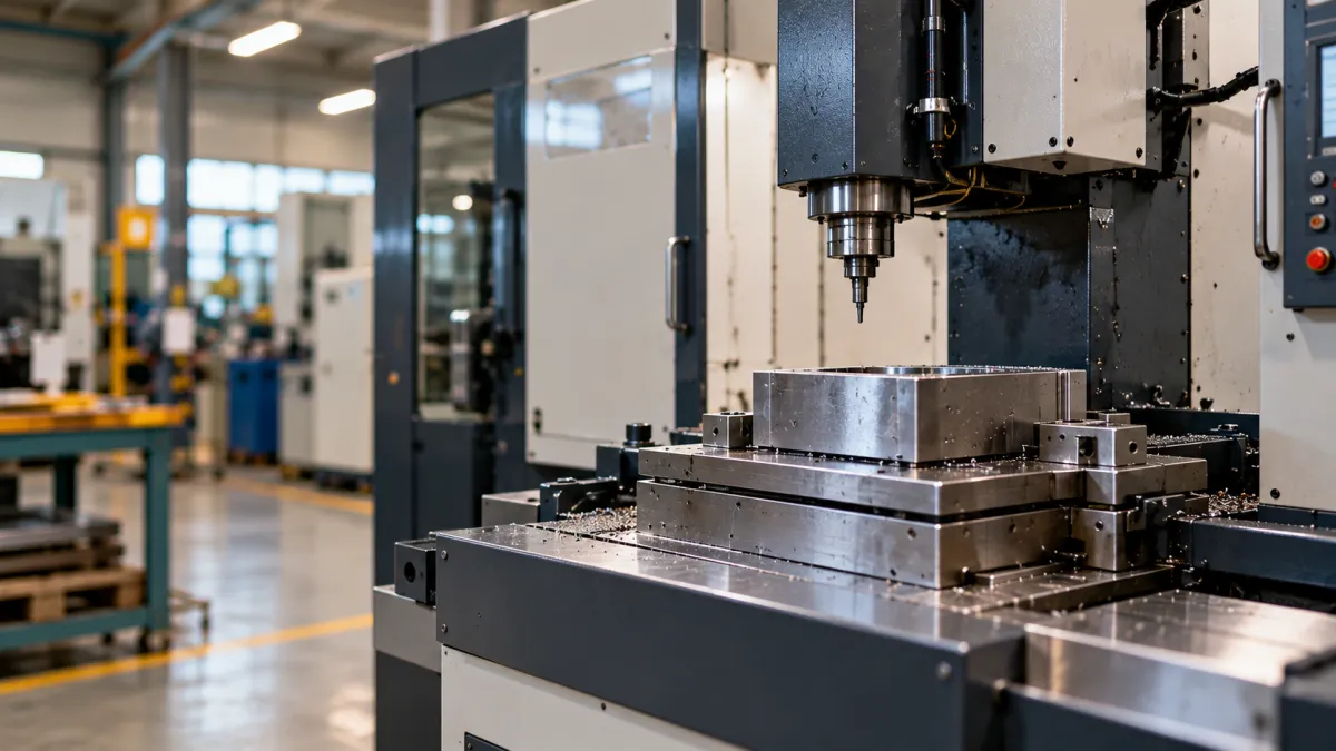 Centro de usinagem CNC em fábrica