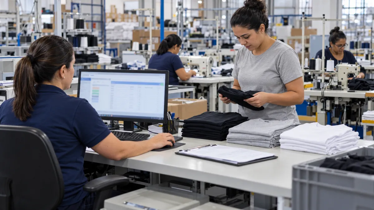 Gestora acompanhando o andamento das ordens de produção