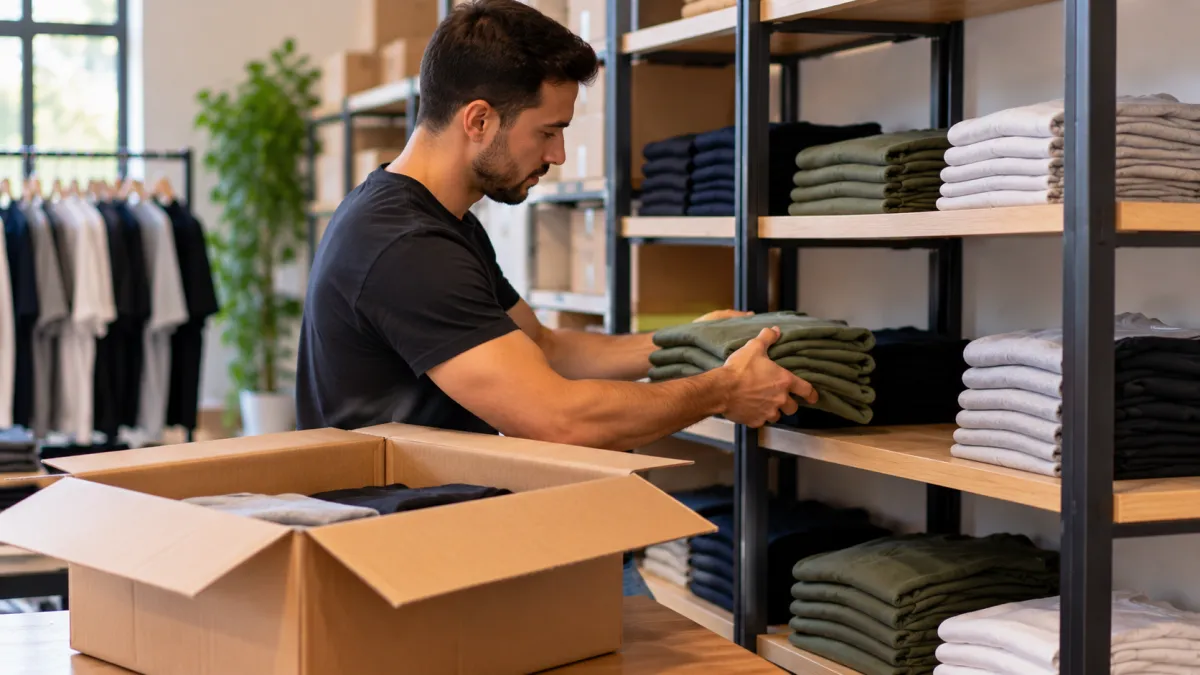 Organização de Roupas no Estoque